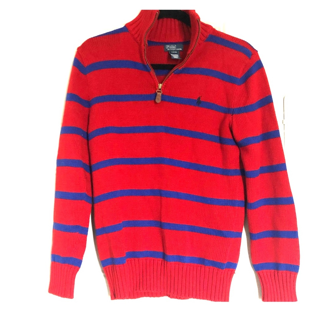 Polo by Ralph Lauren: red sweater with quarter zip